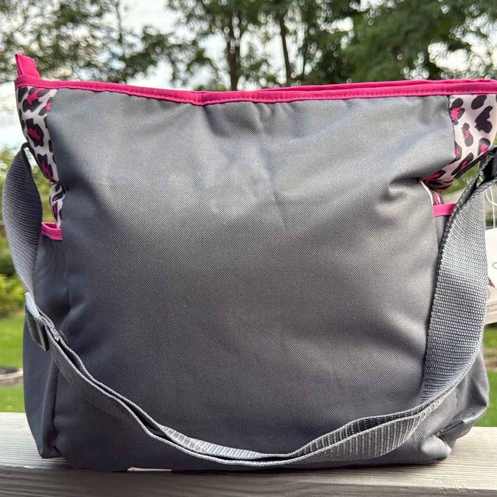 Carter's Leopard Print Baby Diaper & Travel Bag (Pink & Gray)(New With Tags)